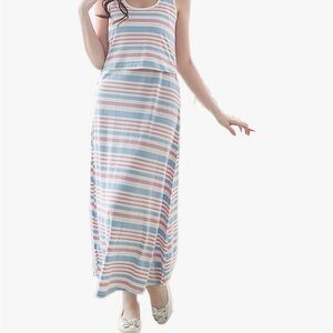 Striped Sleeveless Maxi Dress